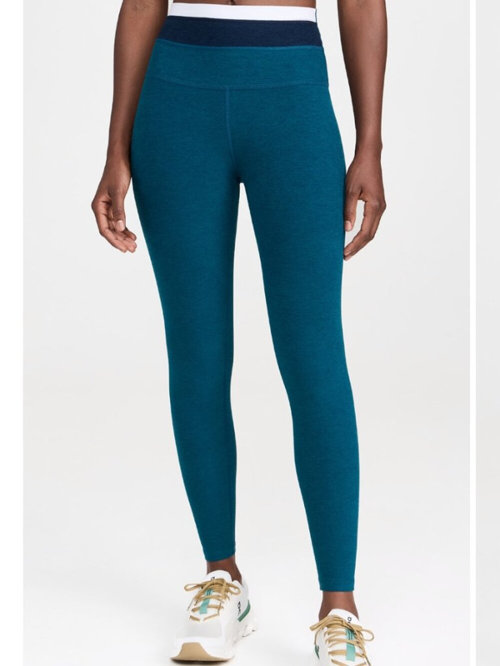 Beyond Yoga Spacedye Horizon Colorblock Waistband Midi Leggings Women's Medium